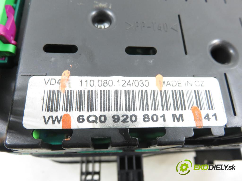 VW POLO (9N_) HB 2002 55,00 1.4 TDI PD 75 - AMF 1422,00 Prístrojovka elektrický 6Q0920801M ; 110080124030