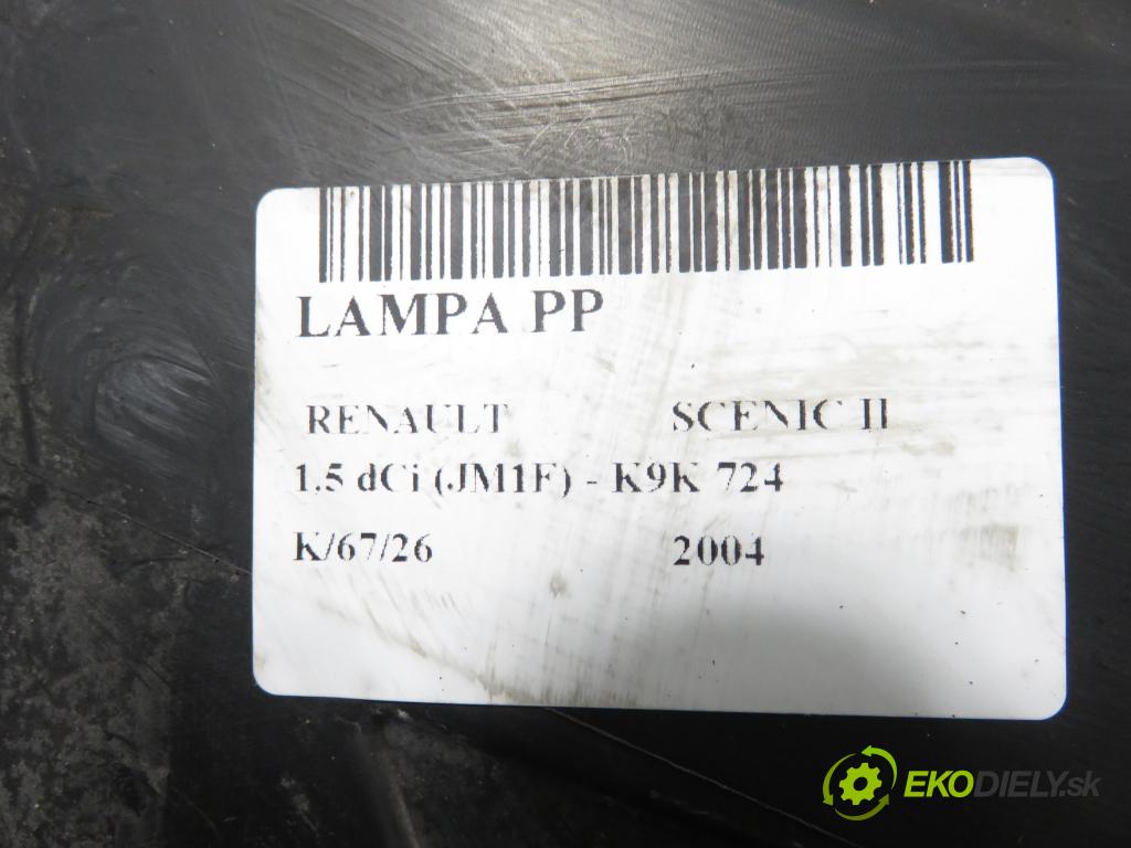 RENAULT SCENIC II (JM0/1_) MINIVAN 2004 63,00 1.5 dCi (JM1F) - K9K 724 1461,00 Svetlo PP 