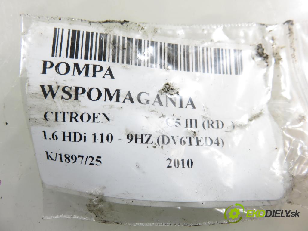 CITROEN C5 III (RD_) SEDAN 2010 80,00 1.6 HDi 110 - 9HZ (DV6TED4) 1560,00 Pumpa servočerpadlo 9688355380 ; 7618955566 (Servočerpadlo)