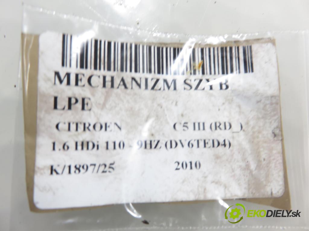 CITROEN C5 III (RD_) SEDAN 2010 80,00 1.6 HDi 110 - 9HZ (DV6TED4) 1560,00 Mechanizmus okien 0130822748