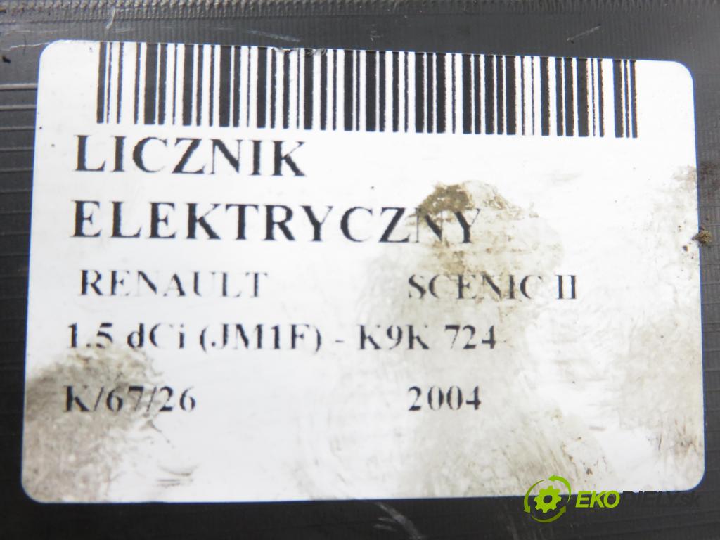 RENAULT SCENIC II (JM0/1_) MINIVAN 2004 63,00 1.5 dCi (JM1F) - K9K 724 1461,00 Prístrojovka elektrický 8200494955A
