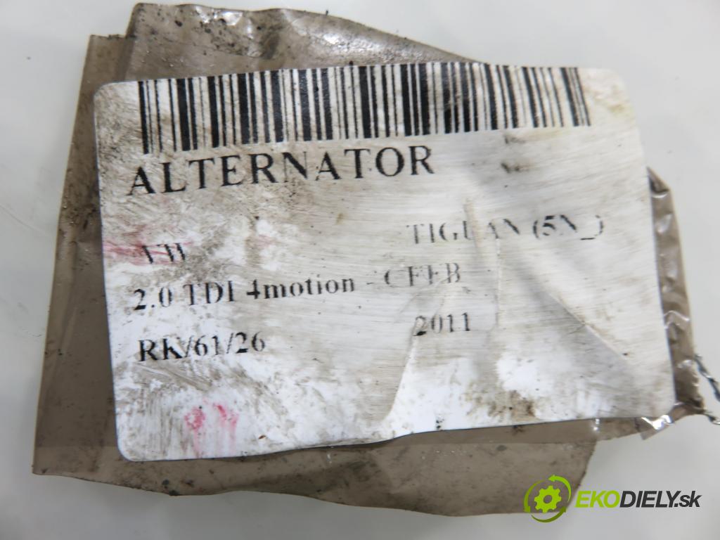 VW TIGUAN (5N_) SUV 2011 103,00 2.0 TDI 4motion - CFFB 1968,00 Alternátor 03L903023F (Alternátor)