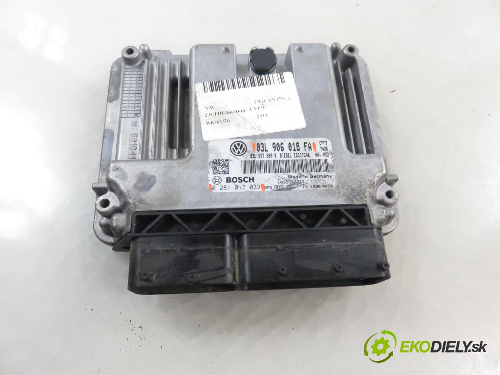 VW TIGUAN (5N_) SUV 2011 103,00 2.0 TDI 4motion - CFFB 1968,00 Riadiaca jednotka Motor 0281017033 ; 03L906018FA