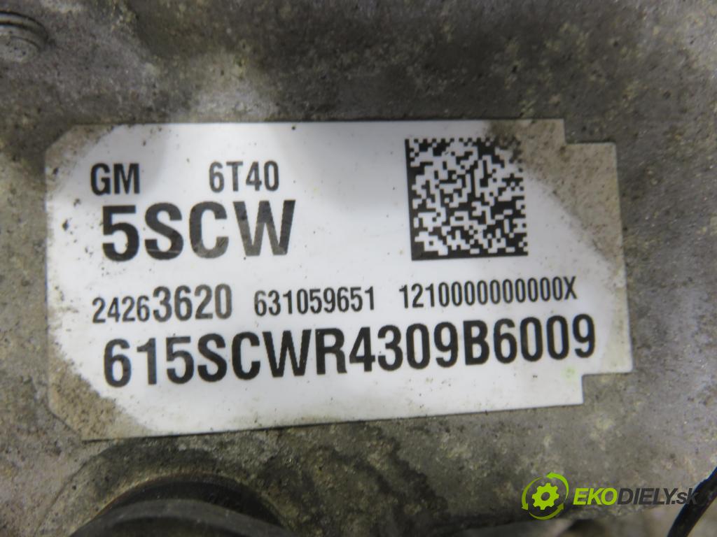 OPEL MOKKA / MOKKA X CROSSOVER 2015 96,00 1.7 CDTI - A 17 DTS 1686,00 Prevodovka automatická 6T40 ; 5SCW
