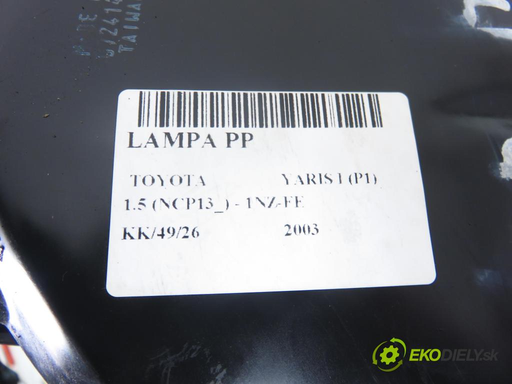 TOYOTA YARIS (_P1_) HB 2003 0,00 1.5 (NCP13_) - 1NZ-FE 1497,00 Svetlo PP 