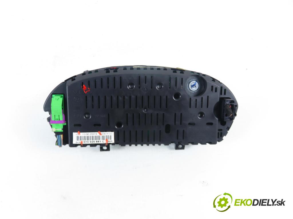 SKODA FABIA I (6Y2) HB 2005 55,00 1.4 16V - BKY 1390,00 Prístrojovka elektrický 6Y0920881L