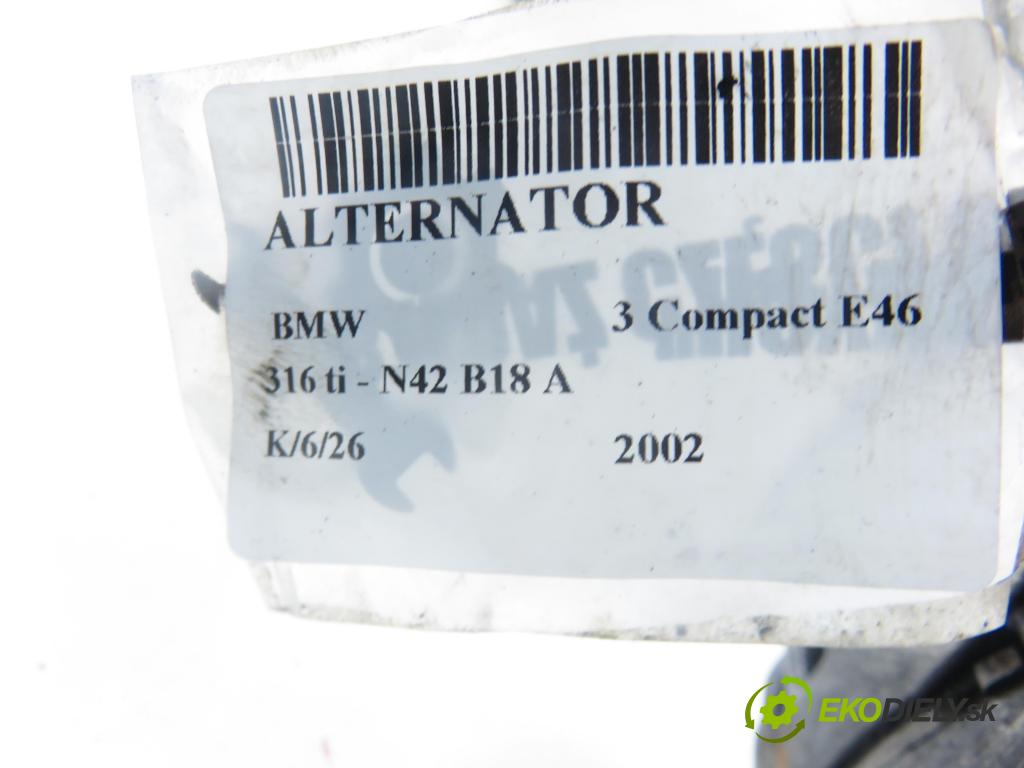 BMW 3 Compact (E46) HB 2002 85,00 1.8 316 ti 115 - N42 B18 A 1796,00 Alternátor 7520495 (Alternátor)
