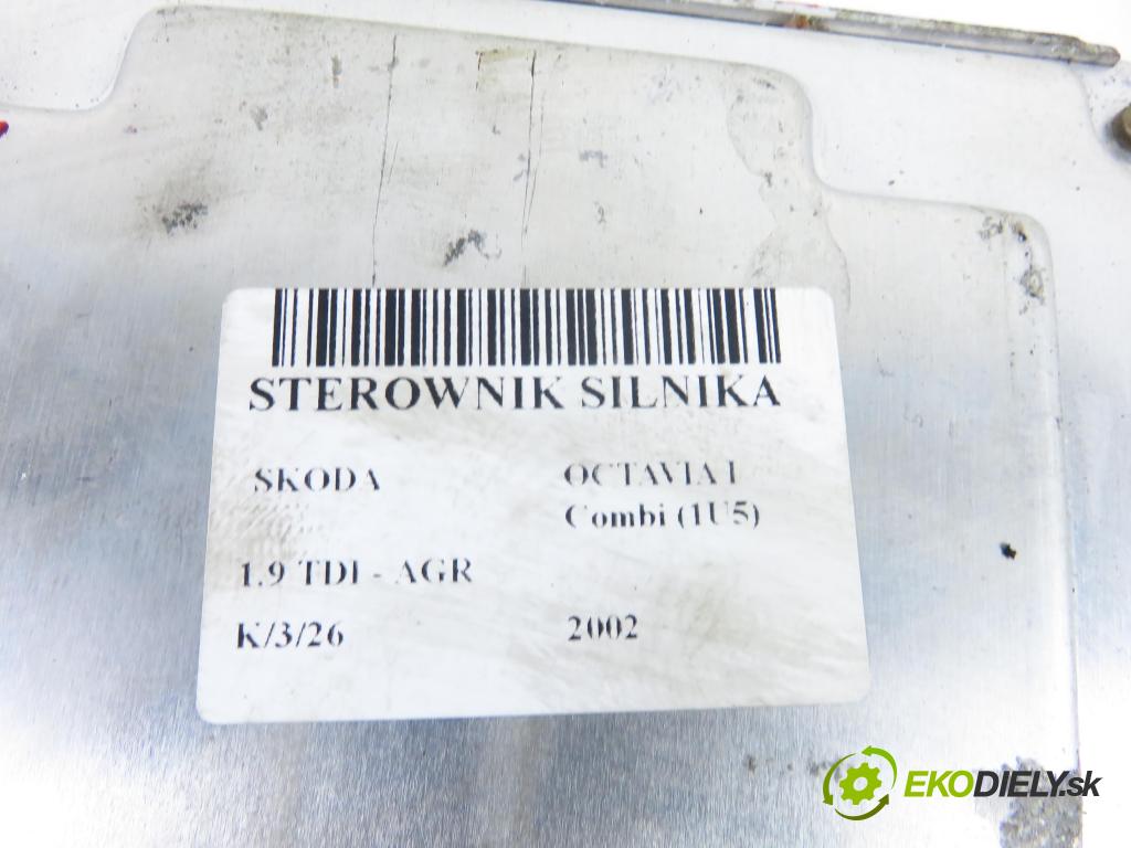 SKODA OCTAVIA I Combi (1U5) KOMBI 2002 66,00 1.9 TDI - AGR 1896,00 Riadiaca jednotka Motor 0281010127 ; 038906012F