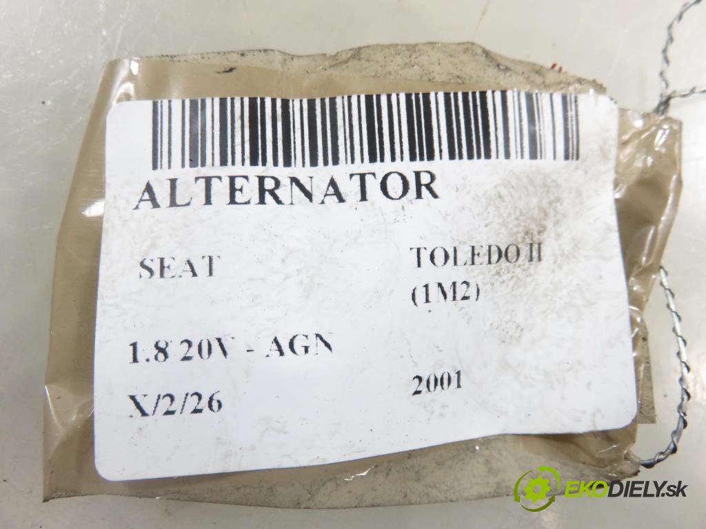 SEAT TOLEDO II (1M2) SEDAN 2001 92,00 1.8 20V 125 - AGN 1781,00 Alternátor 028903028D ; 0124325003 (Alternátor)