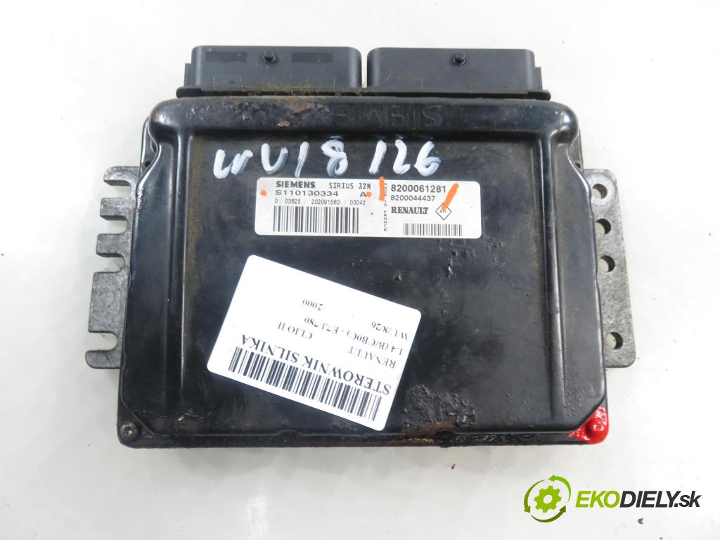 RENAULT CLIO II (BB_, CB_) HB 2000 55,00 1.4 (B/CB0C) - E7J 780 1390,00 Riadiaca jednotka Motor 8200061281 ; 8200044437 ; S110130334A
