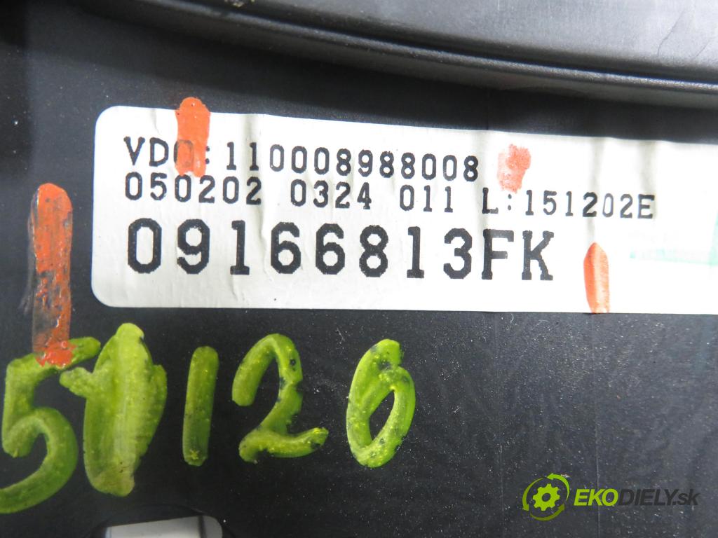 OPEL CORSA C (X01) HB 2002 43,00 1.0 12V 58 - Z 10 XE 973,00 Prístrojovka elektrický 09166813FK