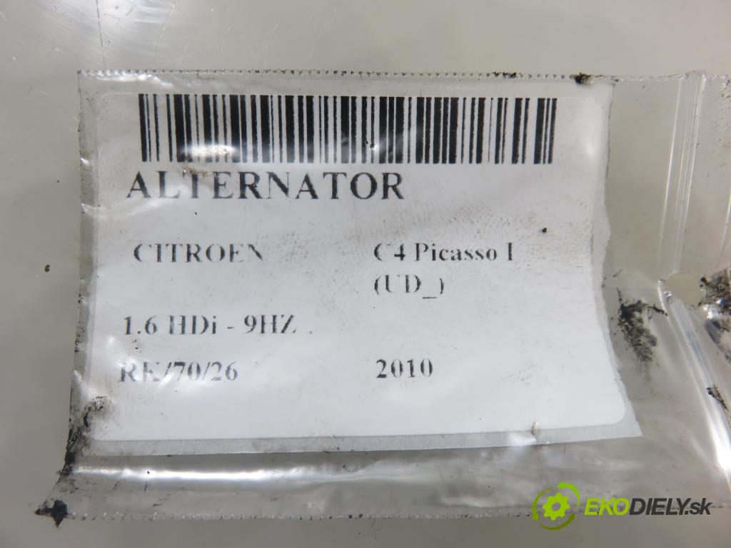 CITROEN C4 Picasso I (UD_) MINIVAN 2010 80,00 1.6 HDi 16V 109 - 9HZ 1560,00 Alternátor 9665617780 (Alternátor)