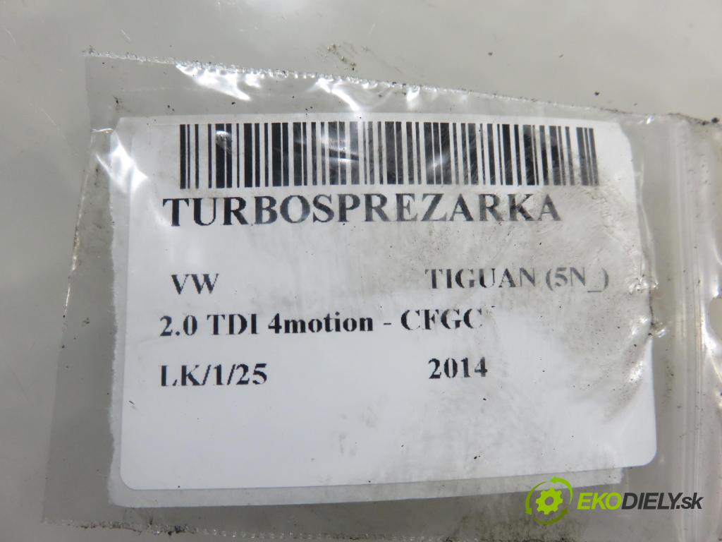 VW TIGUAN (5N_) SUV 2014 130,00 2.0 TDI 4motion - CFGC 1968,00 RYCHLONABÍJEČKA: 03L253010F (Kompletní turbodmychadlo)