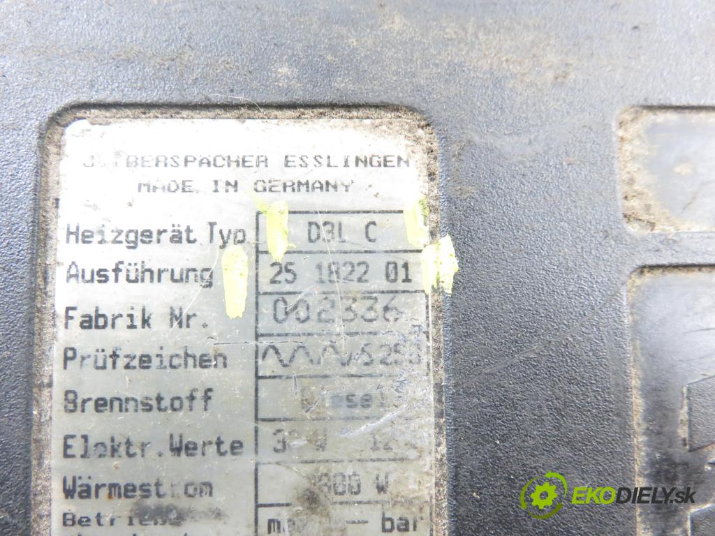 VW TRANSPORTER IV Platforma / podwozie (70E, 70L, 70M, 7DE, 7DL KABINA/PLATFORMA 1993 57,00 2.4 D 78 - AAB 2370,00 Webasto D3LC ; 25182201 (Webasto (nezávislé kúrenie))