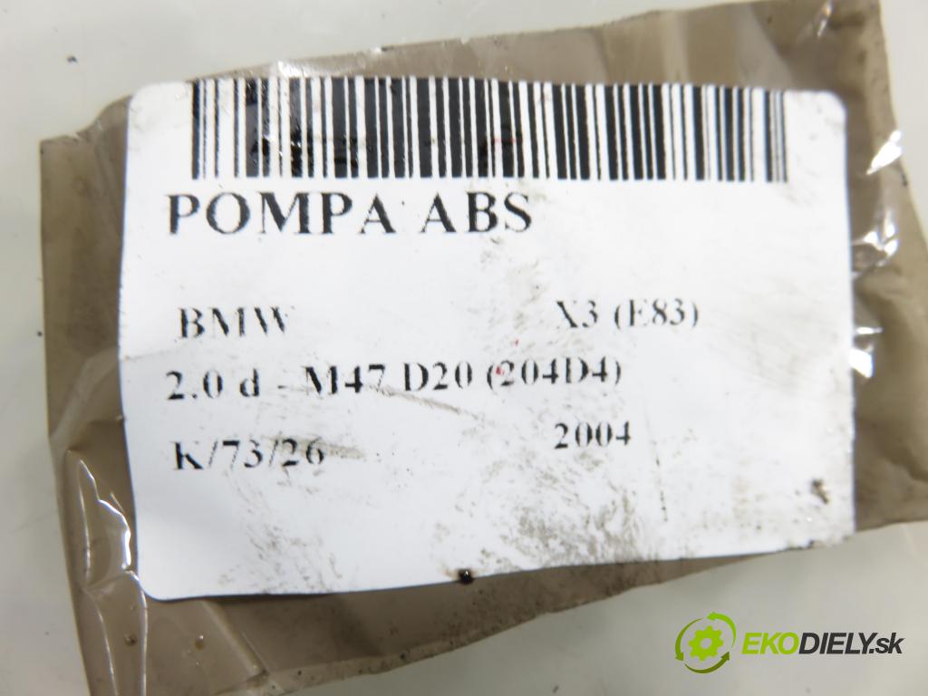 BMW X3 (E83) SUV 2004 110,00 2.0 d 150 - M47 D20 (204D4) 1995,00 Pumpa ABS 0265950318 (Pumpa ABS)