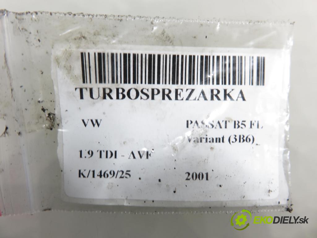 VW PASSAT B5.5 Variant (3B6) KOMBI 2001 96,00 1.9 TDI PD 130 - AVF 1896,00 RYCHLONABÍJEČKA: 038145702E (Kompletní turbodmychadlo)