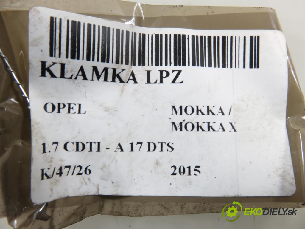 OPEL MOKKA / MOKKA X CROSSOVER 2015 96,00 1.7 CDTI - A 17 DTS 1686,00 Kľučka LPZ 