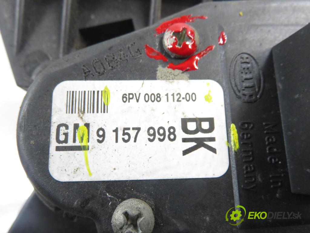 OPEL ASTRA G liftback (T98) HB 2002 66,00 1.4 16V - Z 14 XE 1389,00 Potenciometer plynu 9157998BK ; 6PV00811200 (Potenciometer plynového pedálu)
