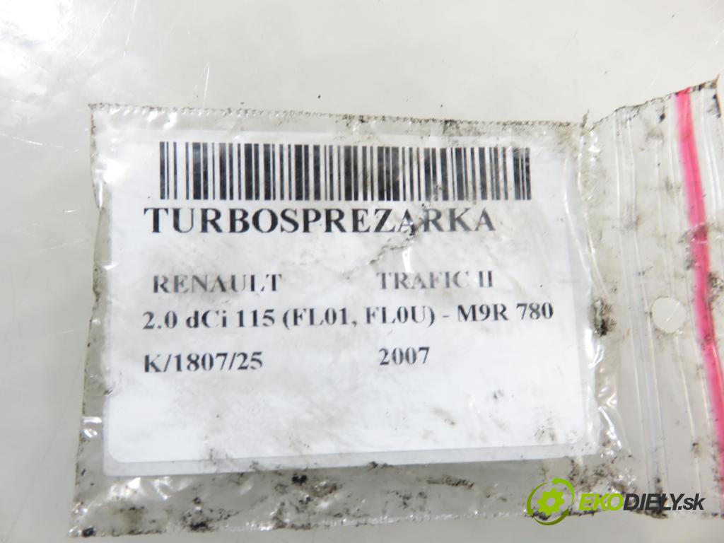 RENAULT TRAFIC II Skrzynia (FL) FURGON 2007 84,00 2.0 dCi 115 - M9R 780 1995,00 RYCHLONABÍJEČKA: 8200466021 (Kompletní turbodmychadlo)