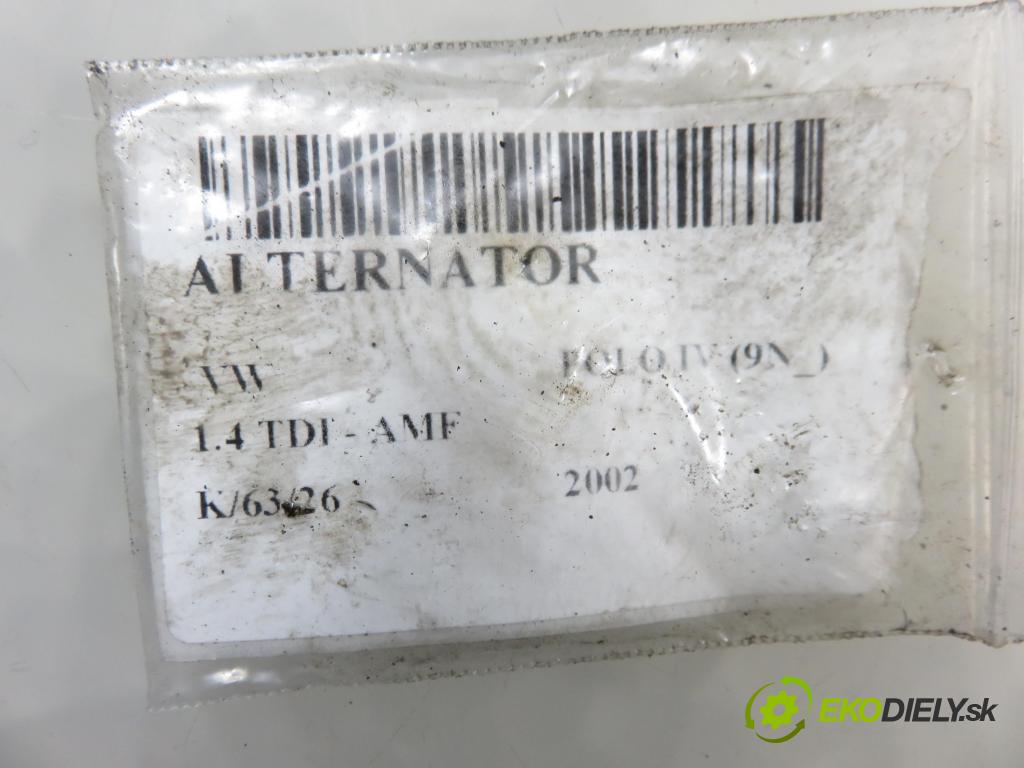 VW POLO (9N_) HB 2002 55,00 1.4 TDI PD 75 - AMF 1422,00 Alternátor 045903023A ; 0124515022 (Alternátor)