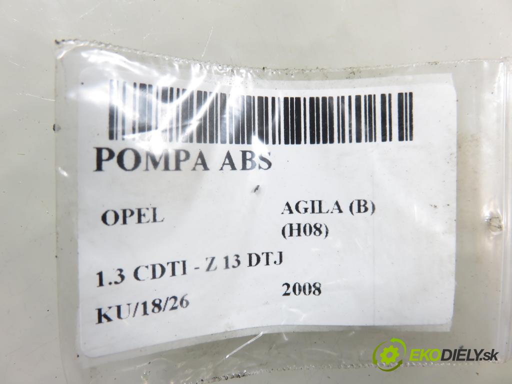 OPEL AGILA (B) (H08) HB 2008 55,00 1.3 CDTI - Z 13 DTJ 1248,00 Pumpa ABS 06210952953 ; 06210210804 (Pumpa ABS)