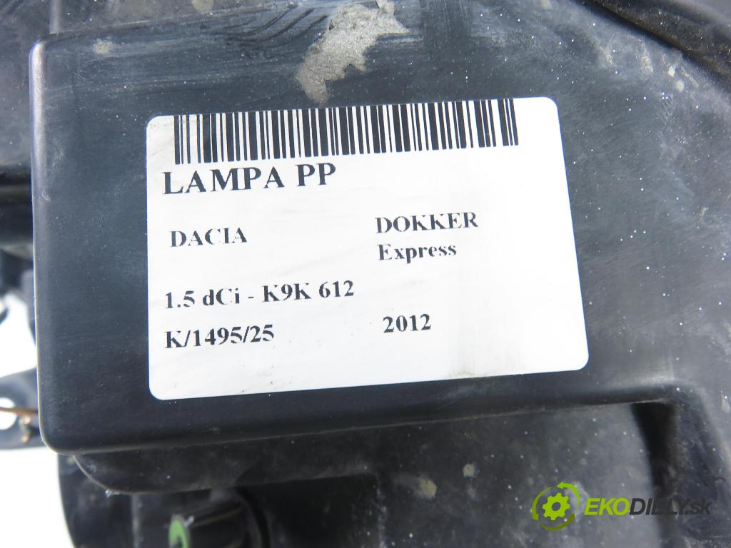 DACIA DOKKER Express FURGON 2012 0,00 1.5 dCi - K9K 612 1461,00 Svetlo PP 260102814R