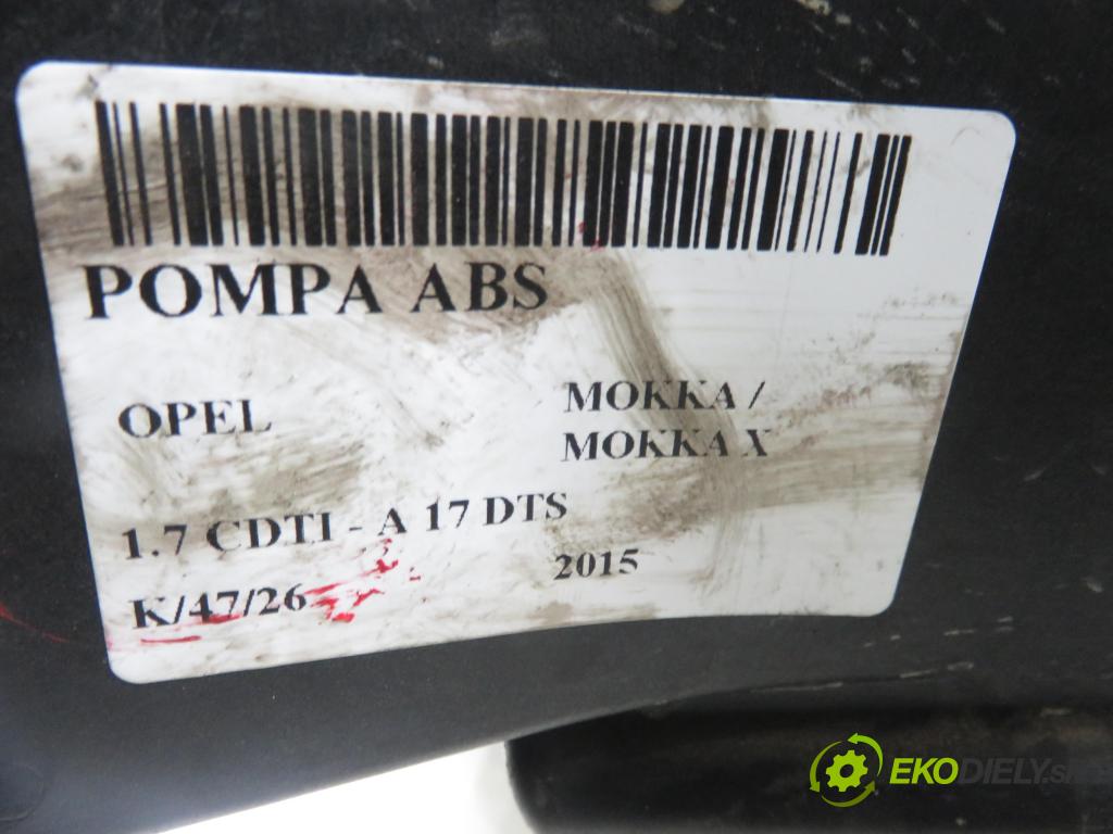 OPEL MOKKA / MOKKA X CROSSOVER 2015 96,00 1.7 CDTI - A 17 DTS 1686,00 Pumpa ABS 01090924AAA ; 94541506 ; 688250455 (Pumpa ABS)