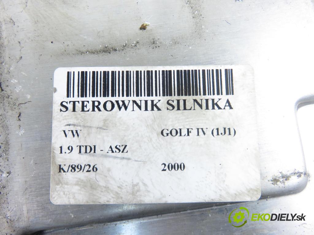 VW GOLF IV (1J1) HB 2000 96,00 1.9 TDI - ASZ 1896,00 Riadiaca jednotka Motor 038906019FG ; 0281010702