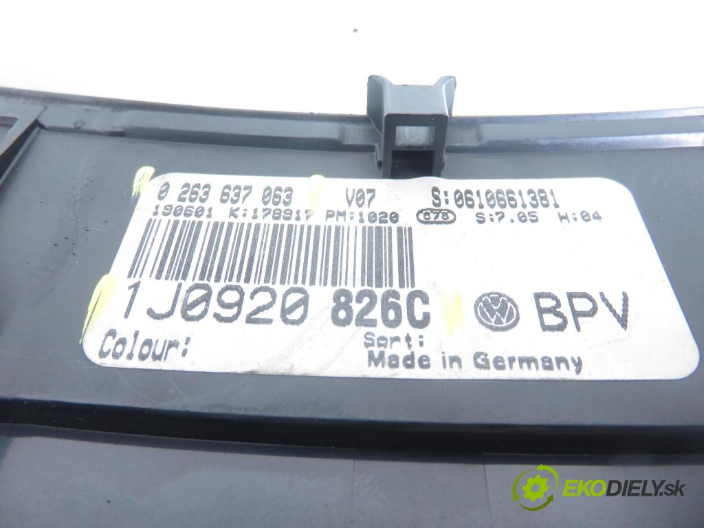 VW GOLF IV (1J1) HB 2000 96,00 1.9 TDI - ASZ 1896,00 Prístrojovka elektrický 1J0920826C ; 0263637063