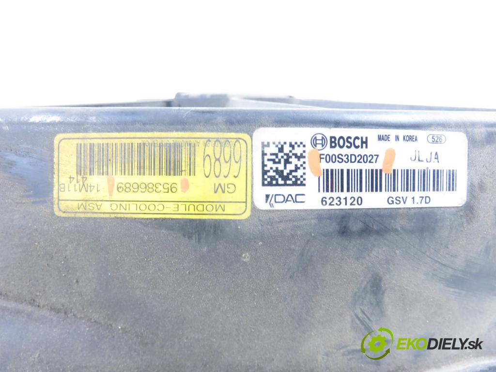 OPEL MOKKA / MOKKA X CROSSOVER 2015 96,00 1.7 CDTI - A 17 DTS 1686,00 Ventilátor chladič klíma/voda F00S3D2027 ; 95386689