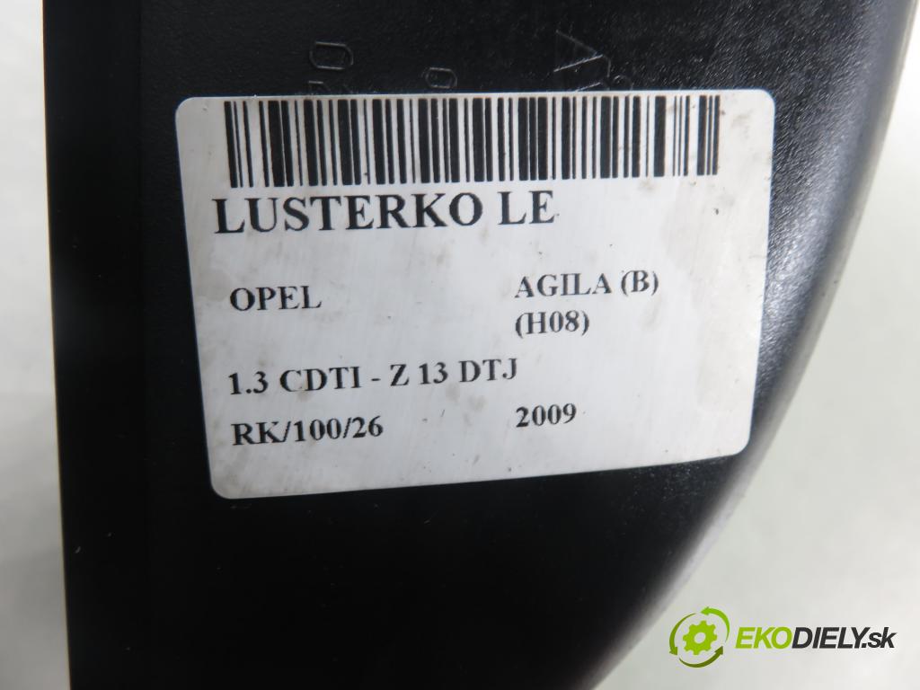 OPEL AGILA (B) (H08) HB 2009 55,00 1.3 CDTI - Z 13 DTJ 1248,00 Spätné zrkadlo LE 