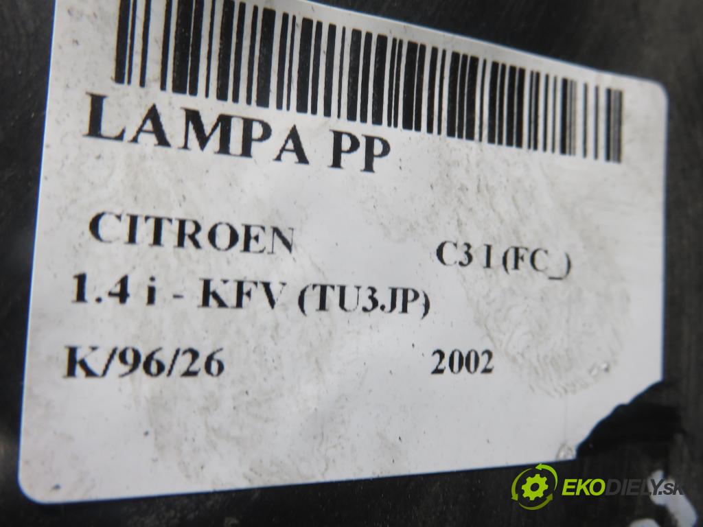 CITROEN C3 I (FC_) HB 2002 54,00 1.4 i - KFV (TU3JP) 1360,00 Svetlo PP 9647214180