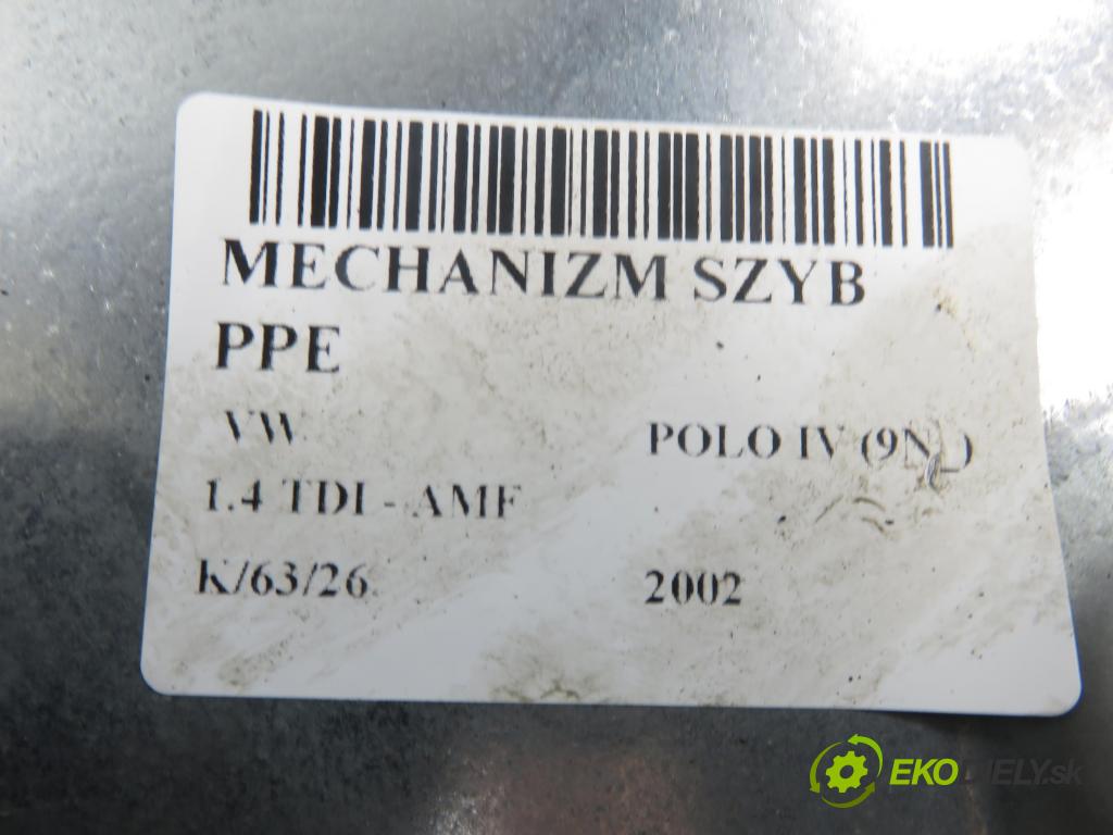 VW POLO (9N_) HB 2002 55,00 1.4 TDI PD 75 - AMF 1422,00 Mechanizmus okien 6Q4837402H ; 6Q2959801A