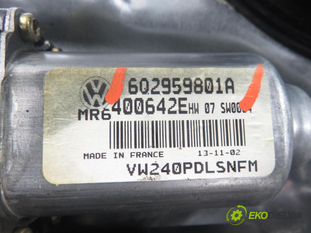 VW POLO (9N_) HB 2002 55,00 1.4 TDI PD 75 - AMF 1422,00 Mechanizmus okien 6Q4837402H ; 6Q2959801A