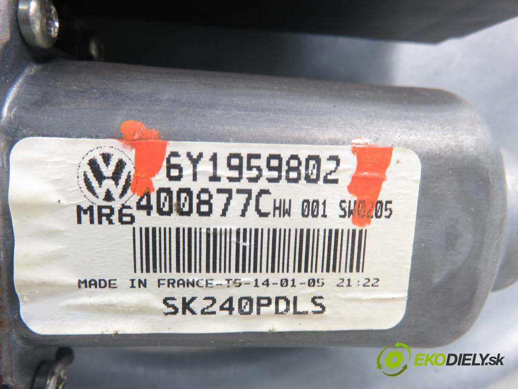SKODA FABIA I (6Y2) HB 2005 55,00 1.4 16V - BKY 1390,00 Mechanizmus okien 6Y1959802