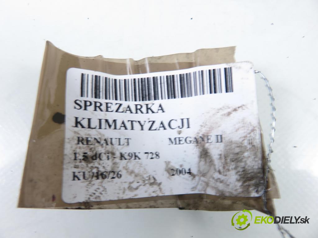 RENAULT MEGANE II (BM0/1_, CM0/1_) HB 2004 0,00 1.5 dCi - K9K 728 1461,00 KOMPRESOR: klimatizace 8200316164 (Kompresor klimatizace)