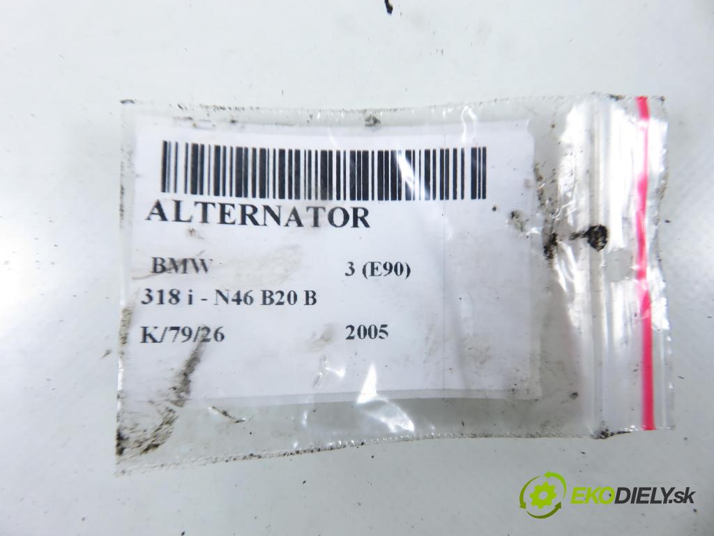 BMW 3 (E90) SEDAN 2005 95,00 318 i 129 - N46 B20 B 1995,00 Alternátor  (Alternátor)