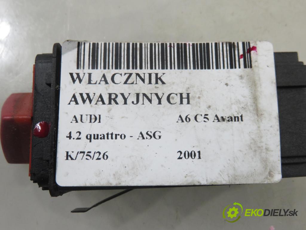 AUDI A6 Avant (4B5, C5) KOMBI 2001 220,00 4.2 quattro - ASG 4172,00 prepínač výstražných (núdzových) 4B0941509C
