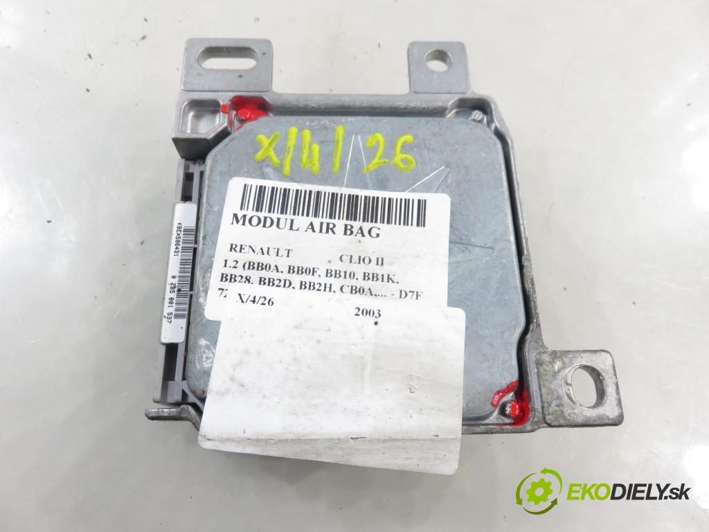 RENAULT CLIO II (BB_, CB_) HB 2003 43,00 1.2 8V 58 - D7F 726 1149,00 MODUL air BAG 0285001537 ; 8200277317