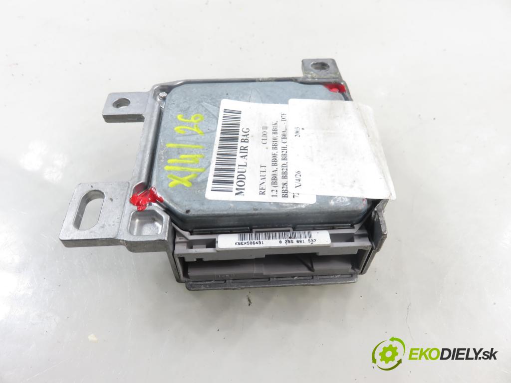 RENAULT CLIO II (BB_, CB_) HB 2003 43,00 1.2 8V 58 - D7F 726 1149,00 MODUL air BAG 0285001537 ; 8200277317