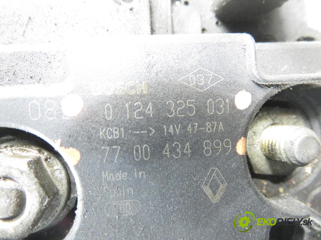 RENAULT CLIO II (BB_, CB_) HB 2000 55,00 1.4 (B/CB0C) - E7J 780 1390,00 Alternátor 0124325031 ; 7700434899 (Alternátor)