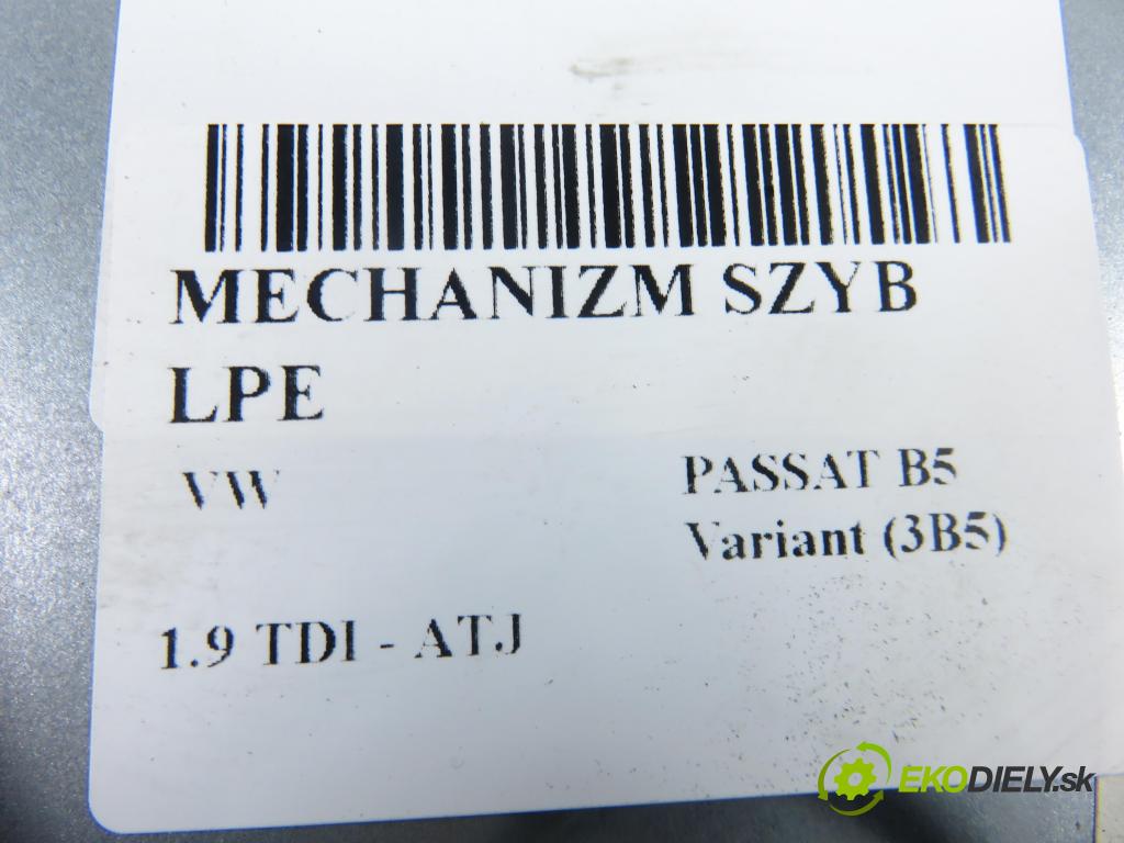 VW PASSAT B5 Variant (3B5) KOMBI 2000 85,00 1.9 TDI - ATJ 1896,00 Mechanizmus okien 3B4837751GD ; 3B4837755D