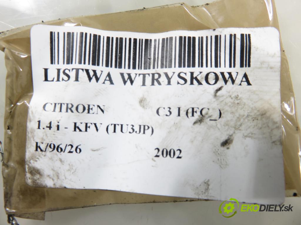 CITROEN C3 I (FC_) HB 2002 54,00 1.4 i - KFV (TU3JP) 1360,00 lišta vstřikovací 9628982980D (Vstřikovací lišta)