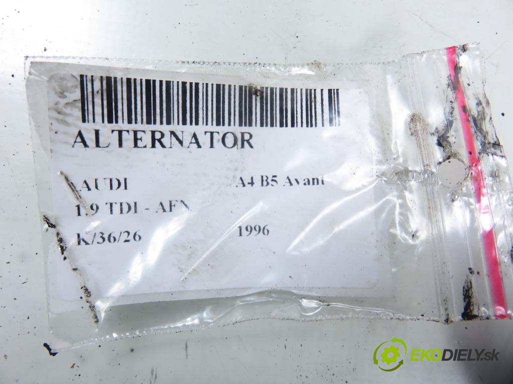 AUDI A4 Avant (8D5, B5) KOMBI 1996 81,00 1.9 TDI - AFN 1896,00 Alternátor 0123515003 ; 028903028 (Alternátor)