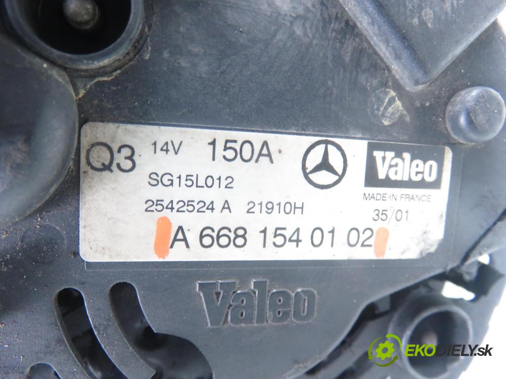MERCEDES-BENZ VANEO (414) MINIVAN 2002 67,00 1.7 CDI (414.700) - OM 668.914 1689,00 Alternátor A6681540102 (Alternátor)
