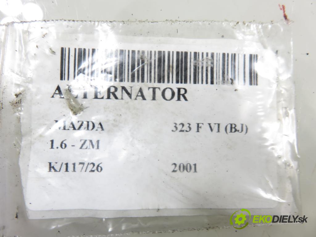 MAZDA 323 F VI (BJ) HB 2001 72,00 1.6 - ZM 1598,00 Alternátor A2TB7191 (Alternátor)