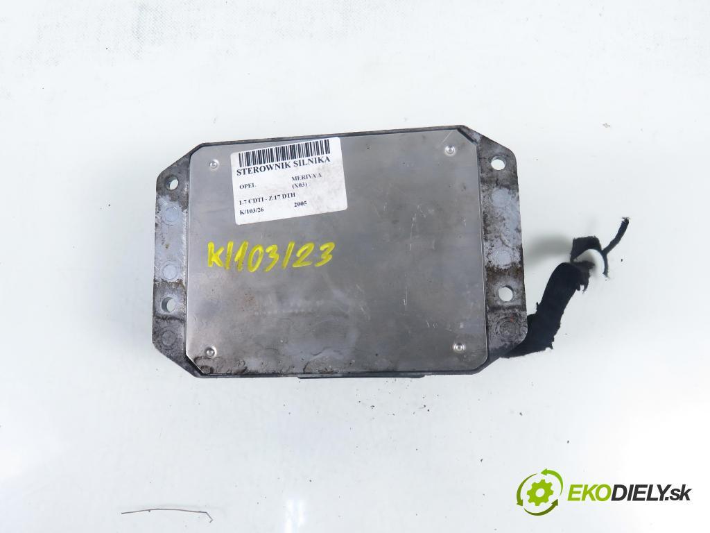 OPEL MERIVA A nadwozie wielkoprzestrzenne (MPV) (X03) HB 2005 74,00 1.7 CDTI 100 - Z 17 DTH 1686,00 Riadiaca jednotka Motor 1125000165 ; 97350948