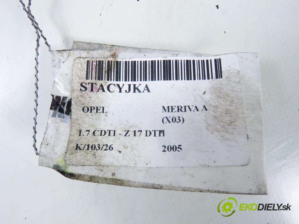 OPEL MERIVA A nadwozie wielkoprzestrzenne (MPV) (X03) HB 2005 74,00 1.7 CDTI 100 - Z 17 DTH 1686,00 spinačka 90589389 ; 5WK47631 (Spínacia skrinka)