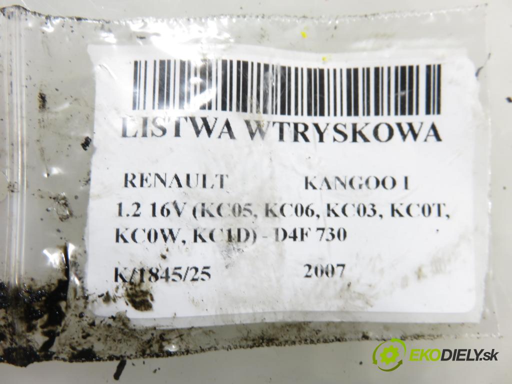 RENAULT KANGOO (KC0/1_) KOMBIVAN 2007 55,00 1.2 16V (KC05, KC06, KC03, KC0T, KC0W, KC1D) - D4F 1149,00 lišta vstřikovací 8200286064 ; 8200292590 ; 0280158046 (Vstřikovací lišta)