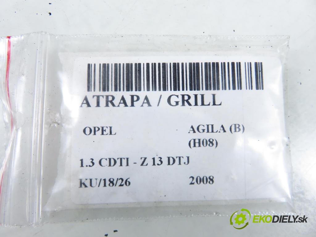 OPEL AGILA (B) (H08) HB 2008 55,00 1.3 CDTI - Z 13 DTJ 1248,00 Mriežka / maska 7174152K0